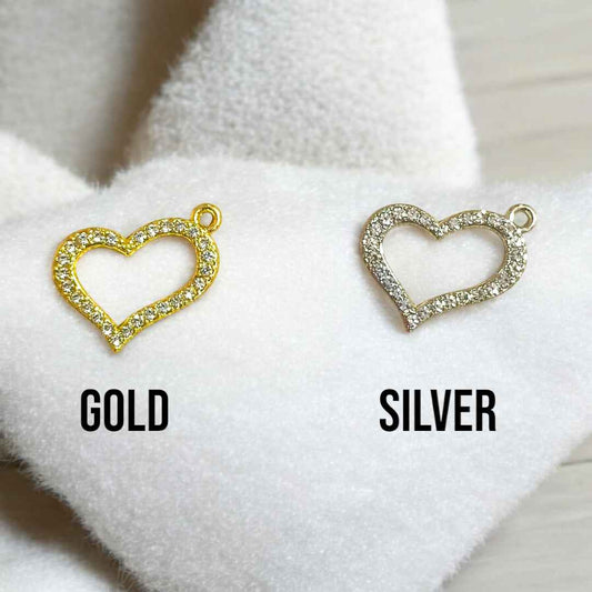 Stone Plain Heart Pendent Charm