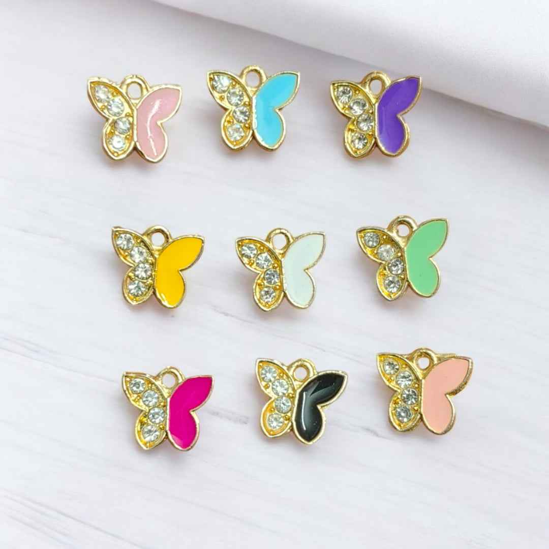 Butterfly with Stone and Color Shade Charm