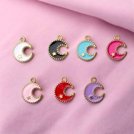 Colorful Moon Star Charm