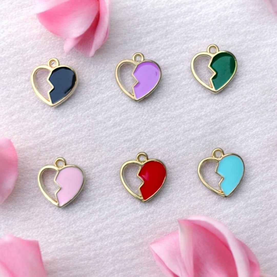 Colorful Broken Heart Charm