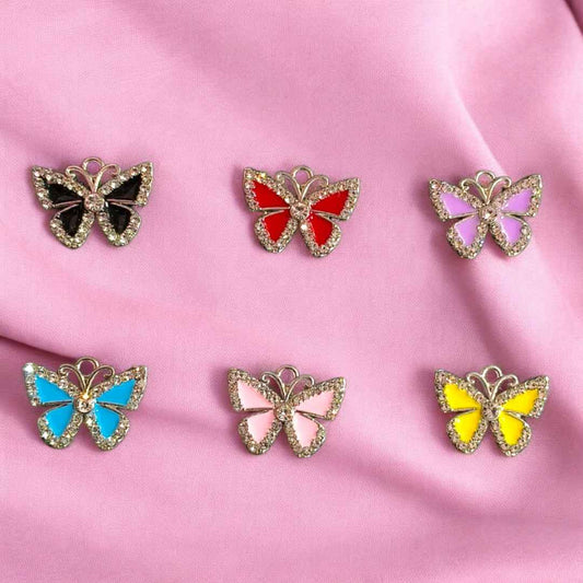 Butterfly with Stone Border Charm