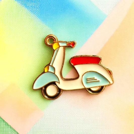 Vintage Scooter Enamel Charm