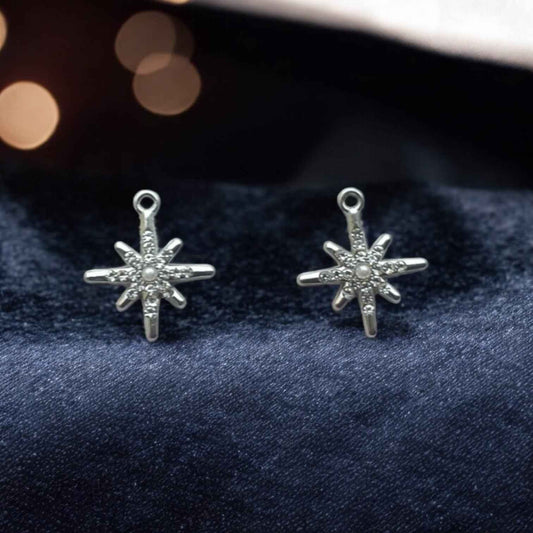 Silver Luxury Stone Star Charm
