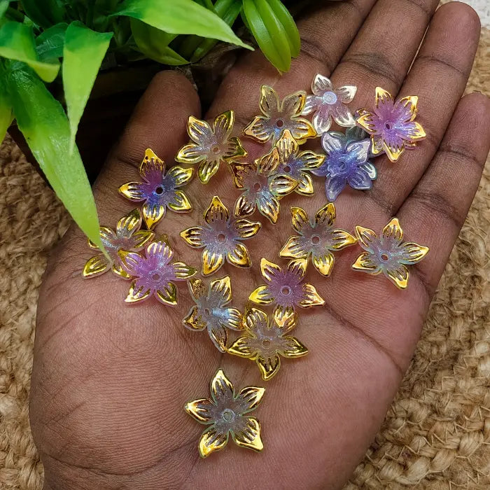 Iridescent Flower Brooch Shells