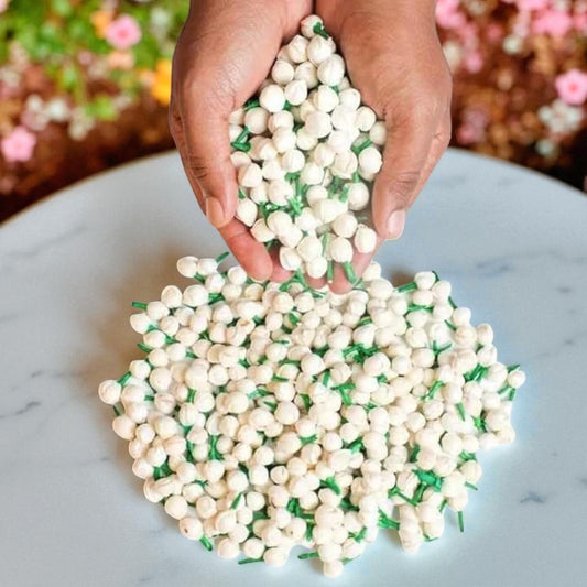 Artificial Mogra /Jasmine Flower Buds for Jewellery Making - 20 Pcs