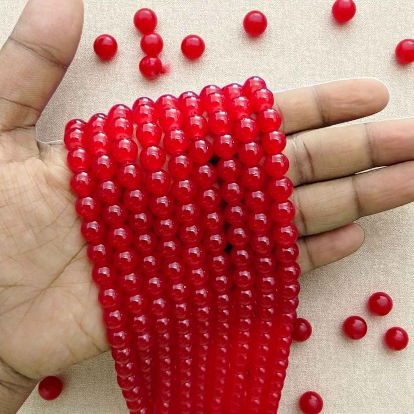 8mm Jelly Beads - Red