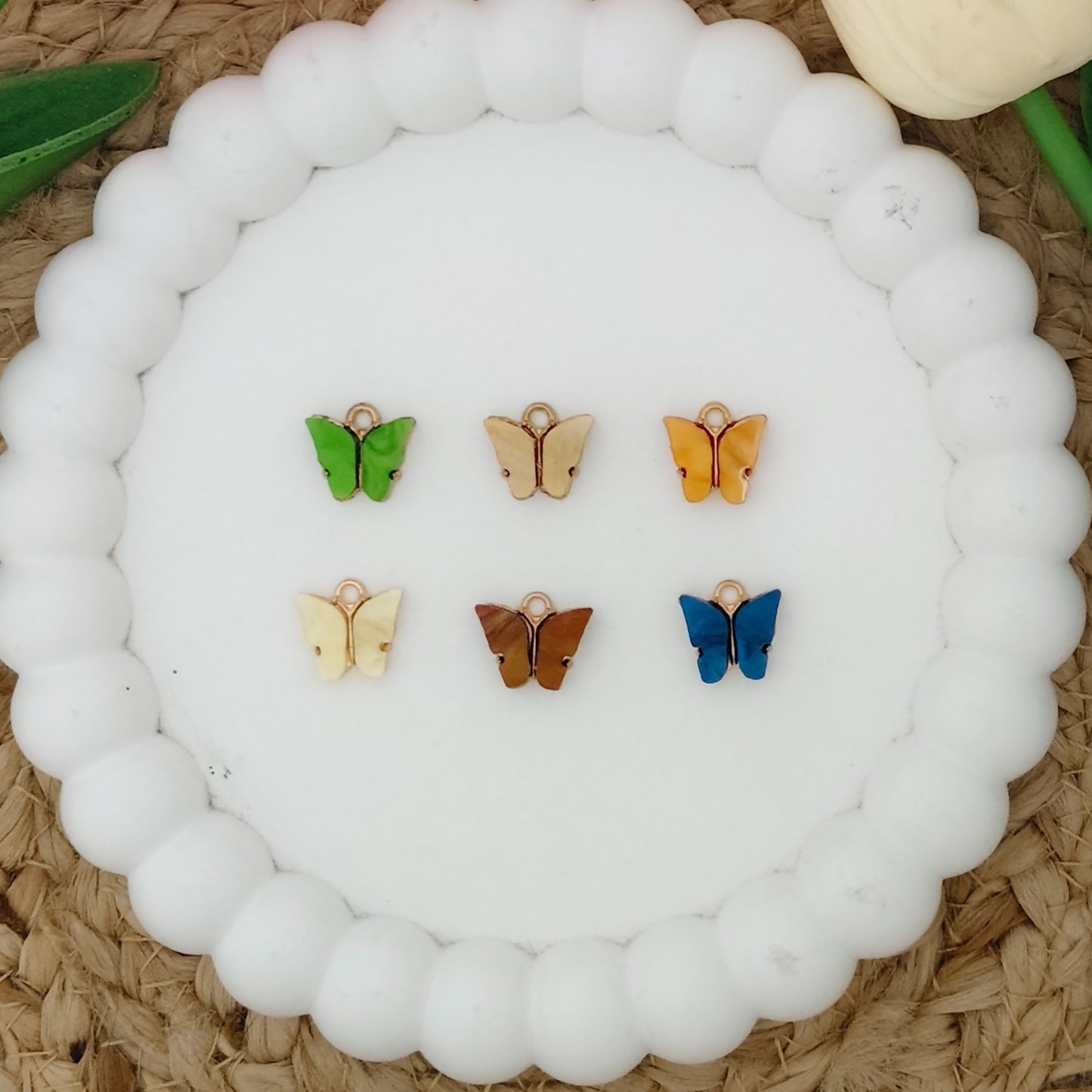 Jelly butterfly charms in translucent glossy finish for jewellery making and DIY crafts