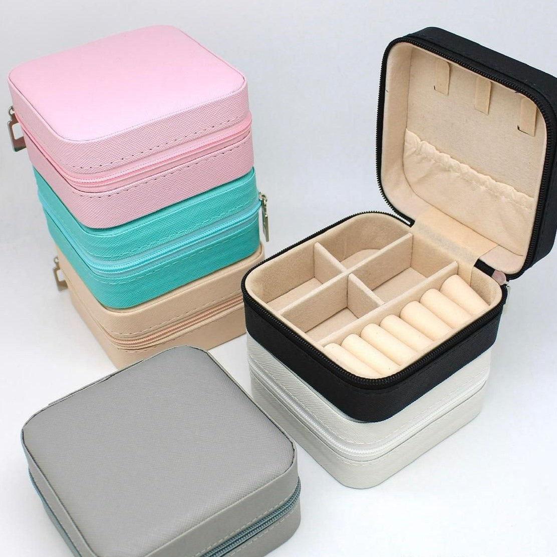 Jewellery Organizer Box / Portable Storage Box Case with Dividers Container for Rings, Earrings, Necklace Home Organizer