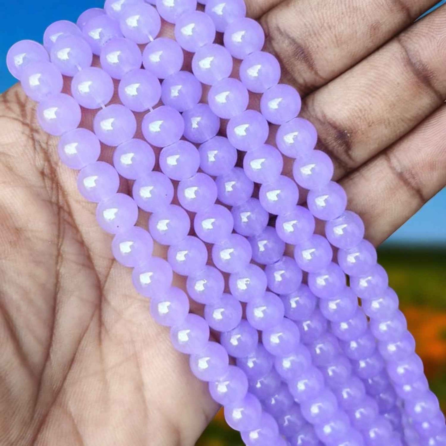 Lavender Jelly Beads - 8 mm