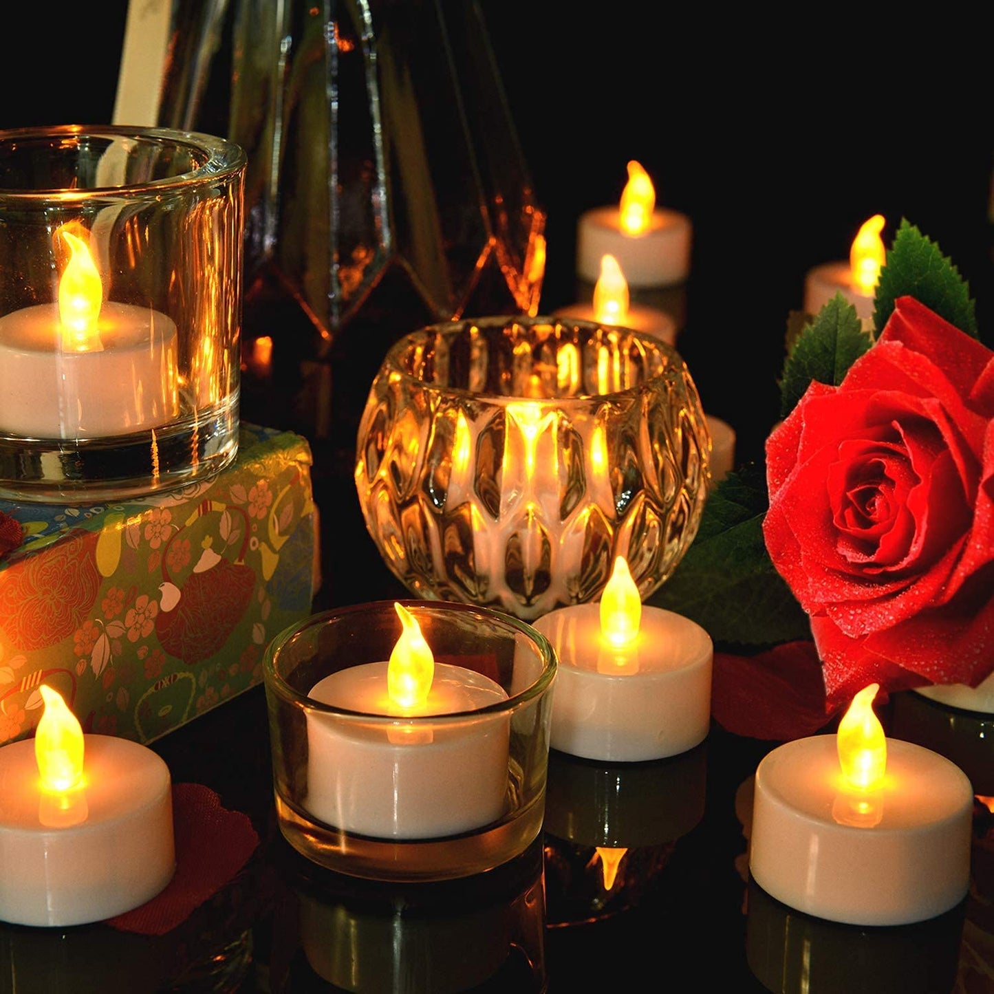 LED Tealight Candle - Battery Operated Flameless & Smokeless Decorative Lights - 2 PC