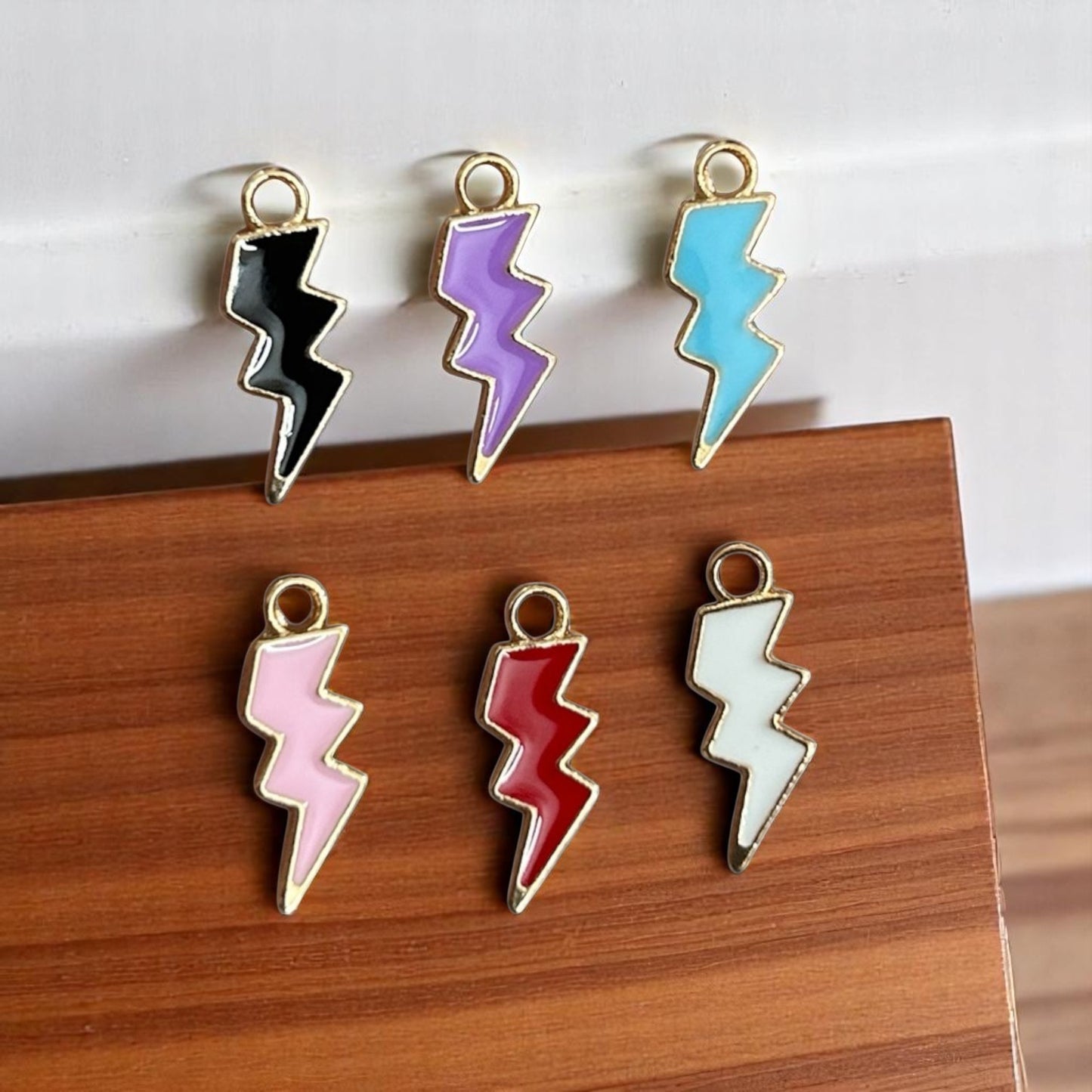 Multicolor Lightning Enamel Charm - 10 Pc Mixed Color