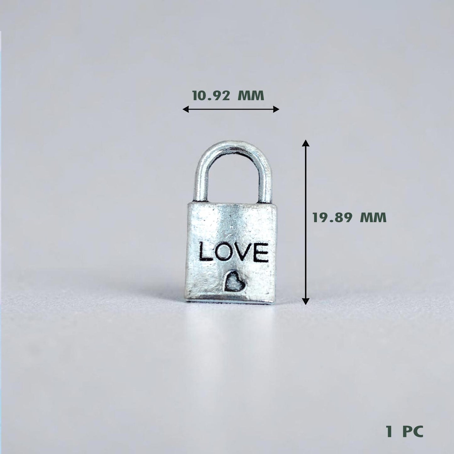 Lock Love Word Silver Metal Charms