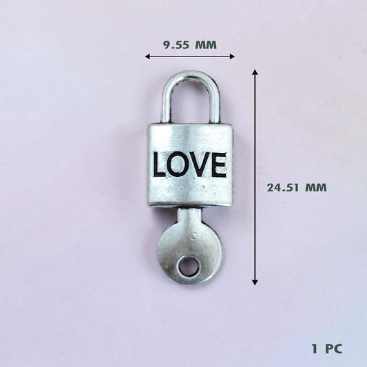 Love Lock Key Silver Metal Charms