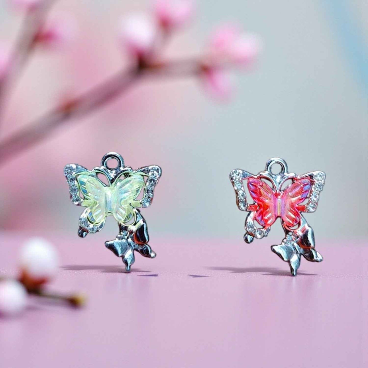 Luxury Butterfly Shimmering Stone Charm (Type 2) - 1 Pc