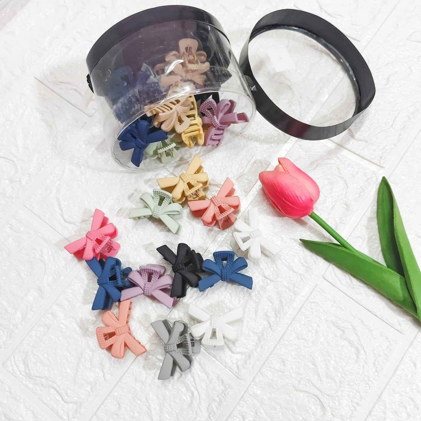 Matt Finish Bow Korean Clip (Type II) (23 Pcs Set)