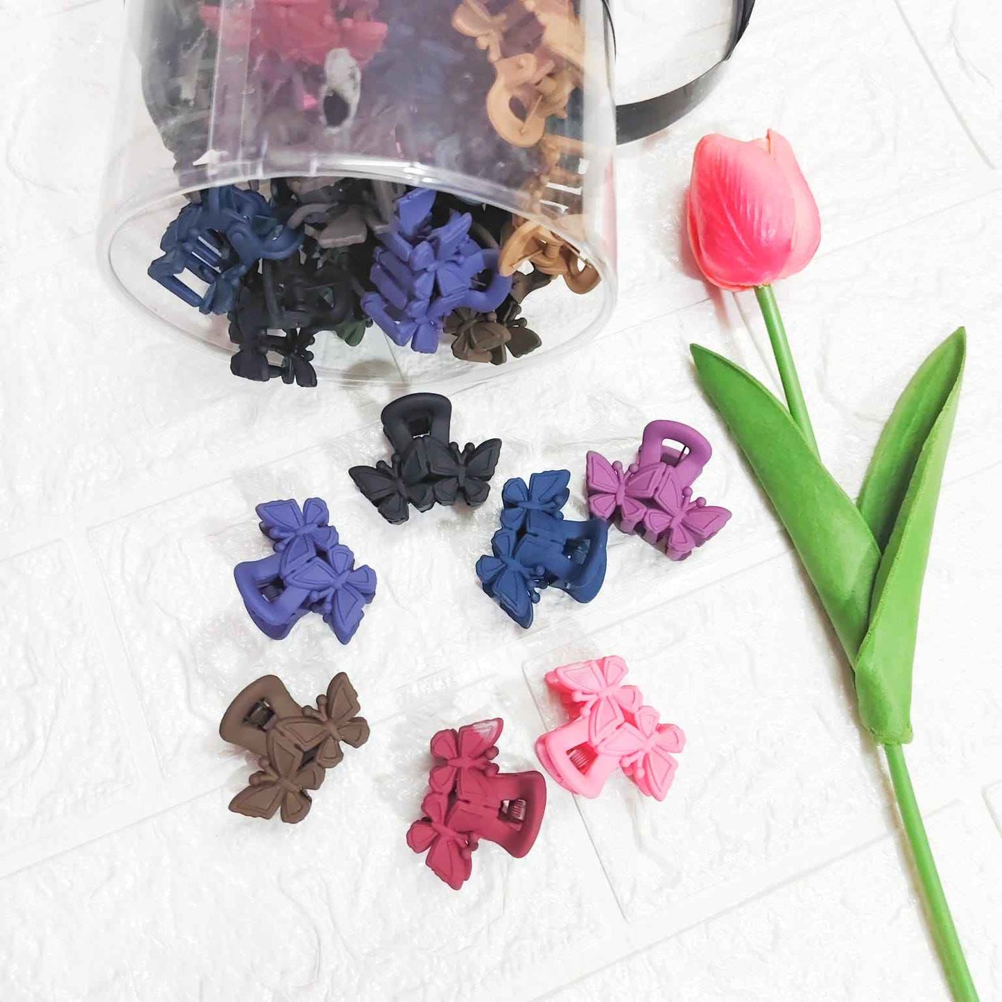 Matt Finish Butterfly Korean Clutches (24 Pcs Set)