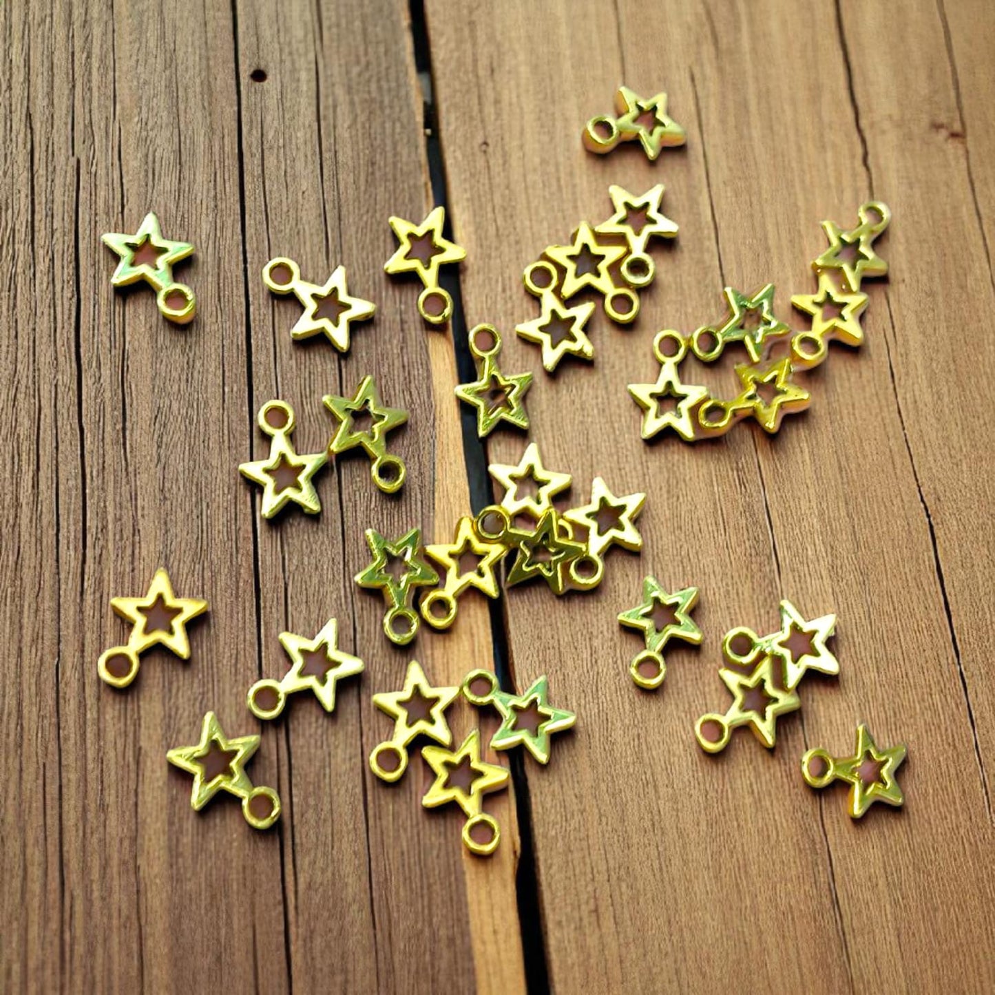 Mini Golden Star Charm - 10 Pcs