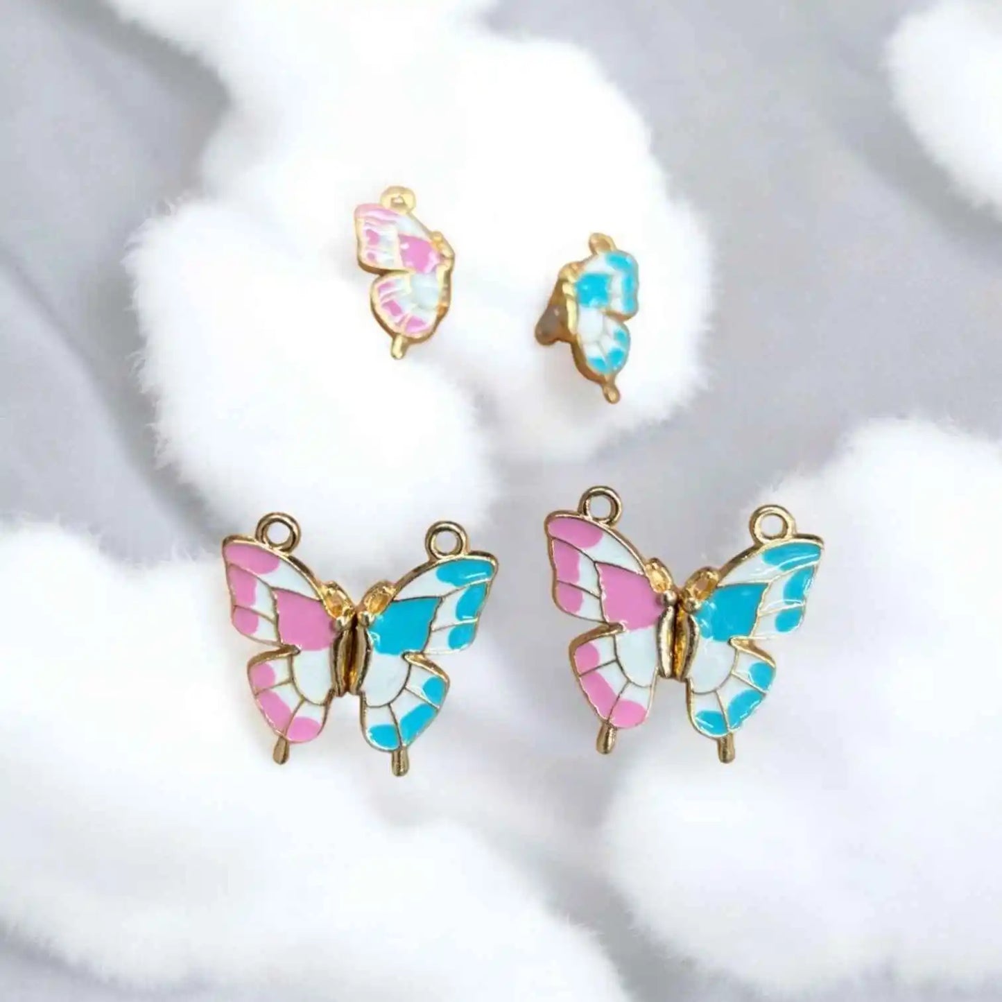 Multi Shade Pink Blue Magnetic Charm - 1 Pc - Eva Fashion and Craft