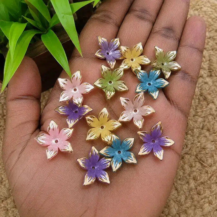 Multicolor Glossy Flower Brooch Shells