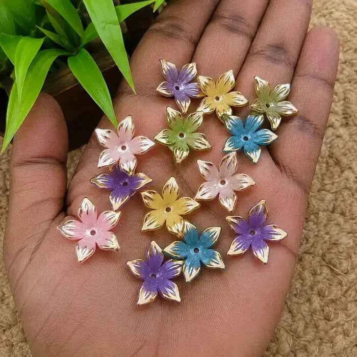 Multicolor Glossy Flower Brooch Shells