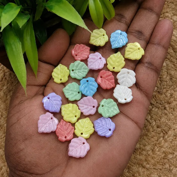 Multicolor Maple Leaf Acrylic Beads