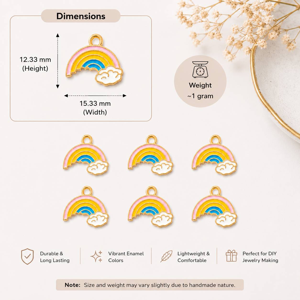 Multicolor Rainbow Enamel Charms - Design 2