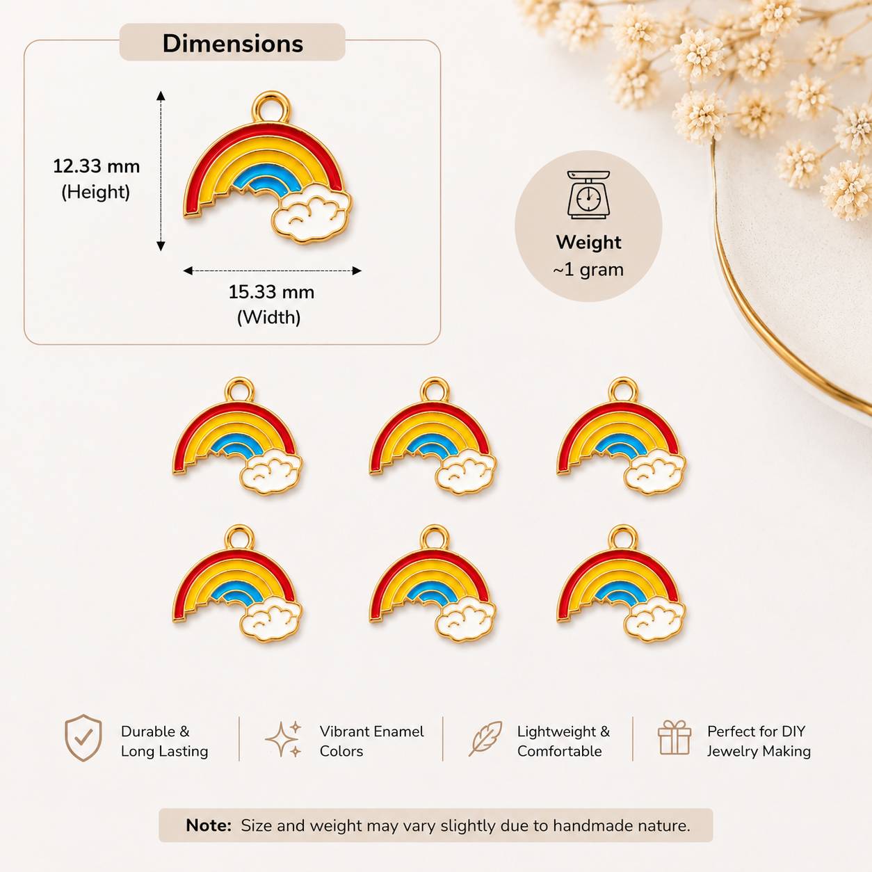 Multicolor Rainbow Enamel Charms - Design 3