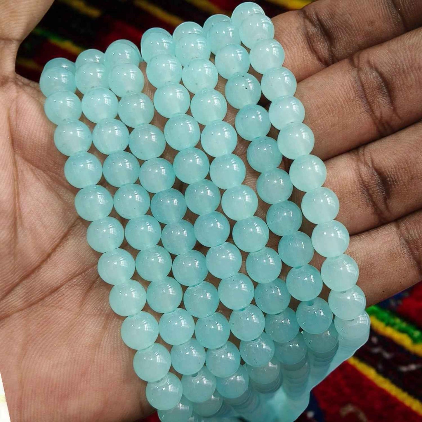 Ocean Blue Jelly Beads - 8mm