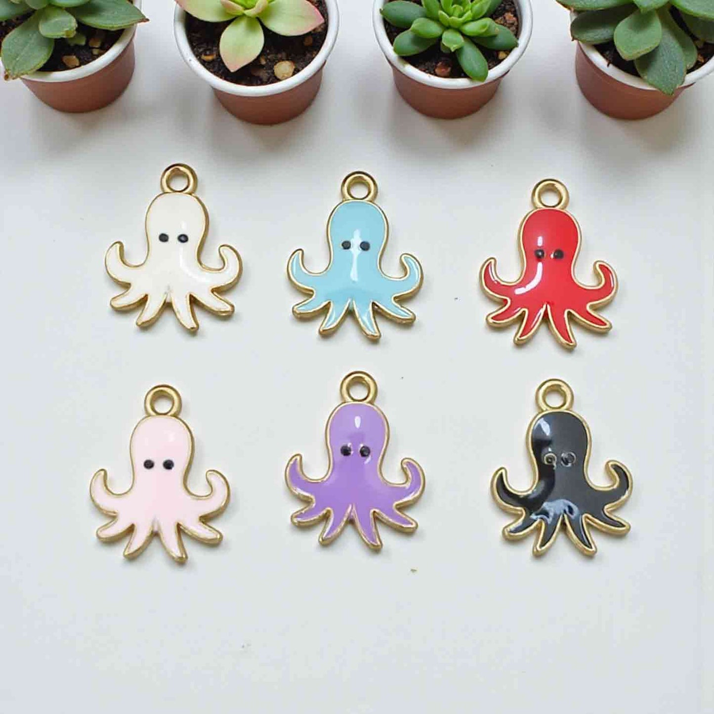 Octopus Enamel Charms