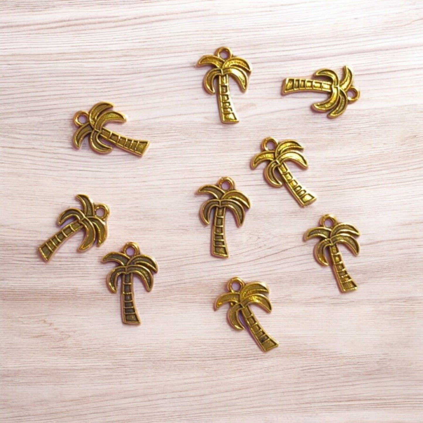 Palm Tree Gold Metal Charm
