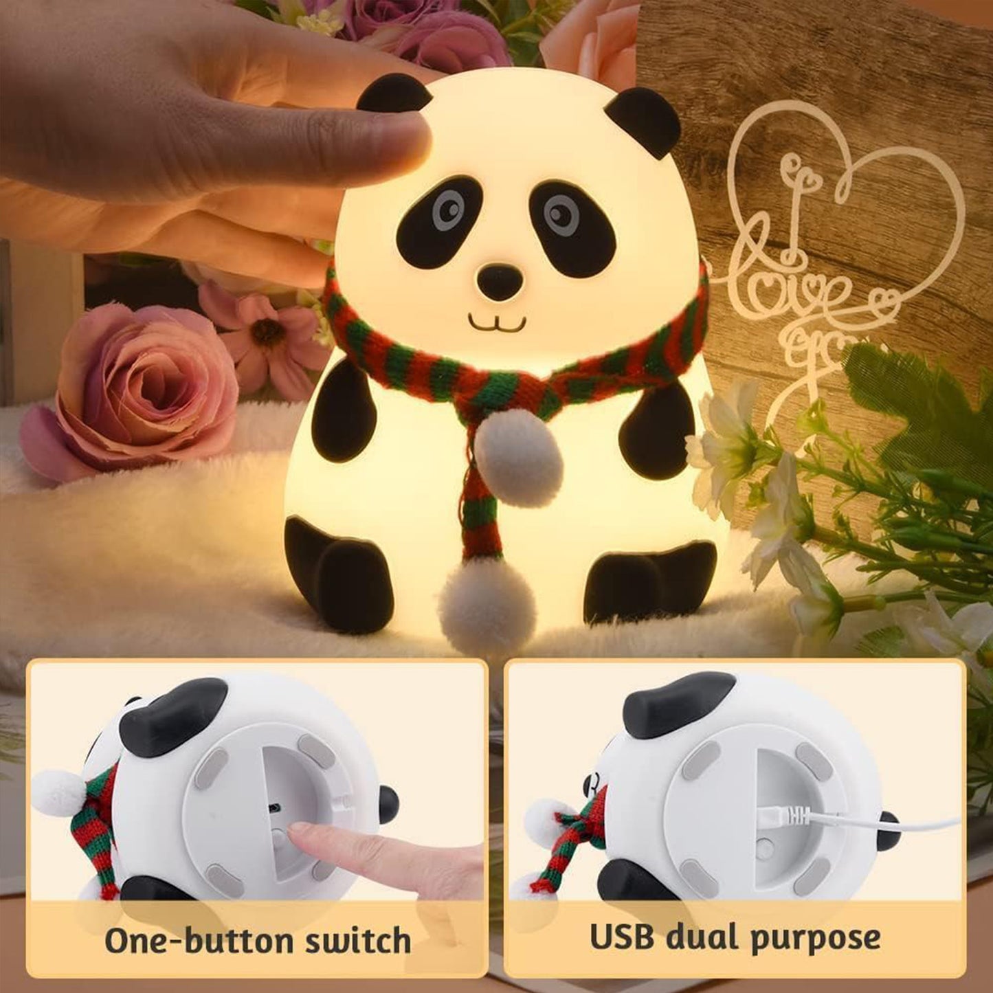 Silicone Panda Night Light for Kids
