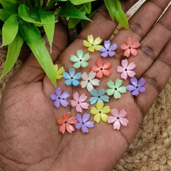 Pastel Bloom 5-Petal Acrylic Flower Beads