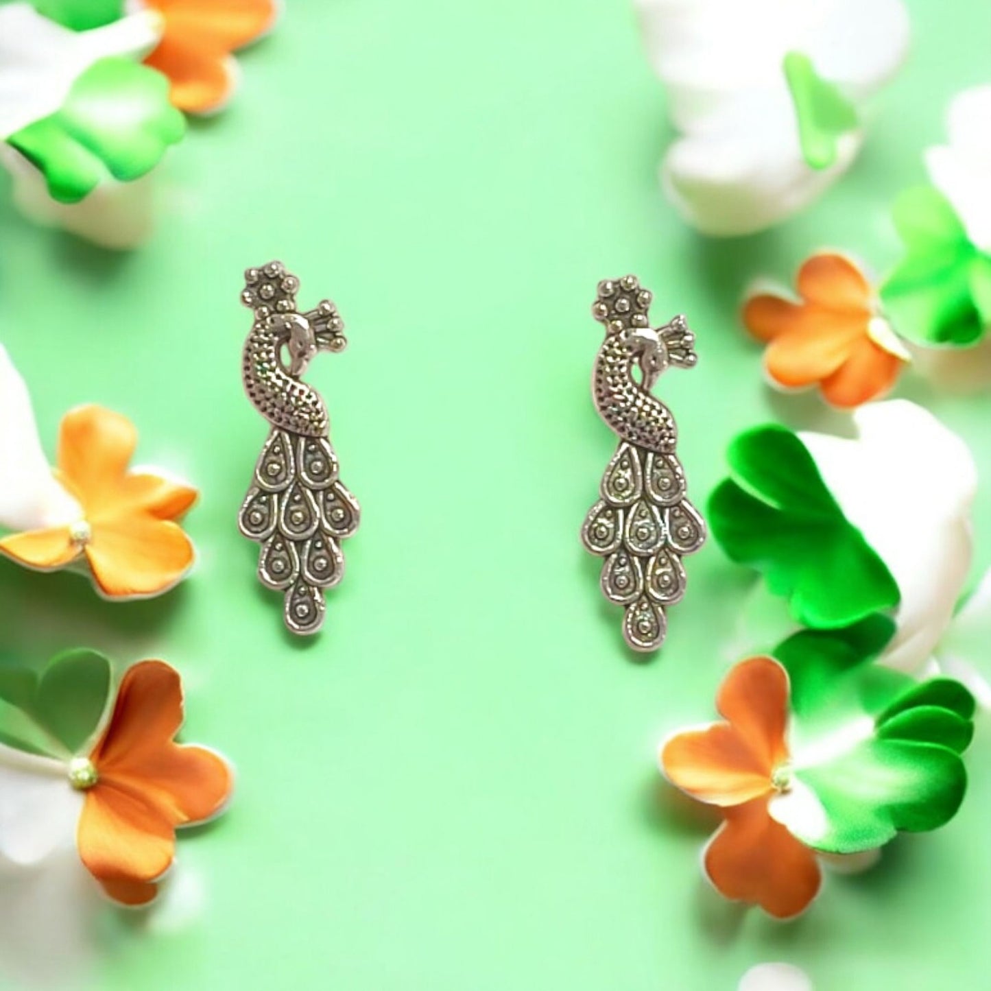Peacock Silver Charm - 1 PC
