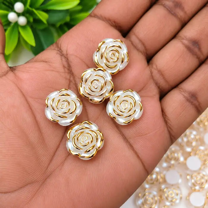 Pearl Gold Rose Beads