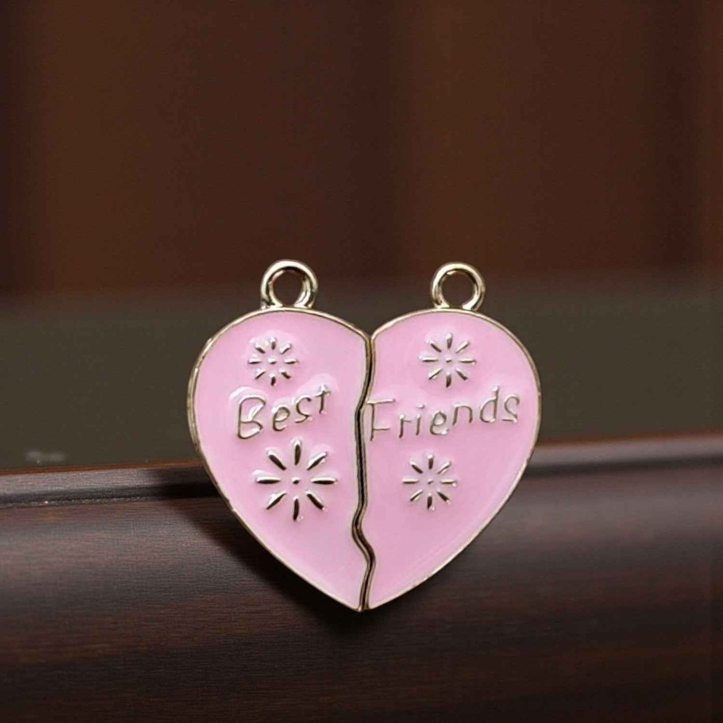Pink Best Friends Magnetic Charm (Silver) - 1 Pc