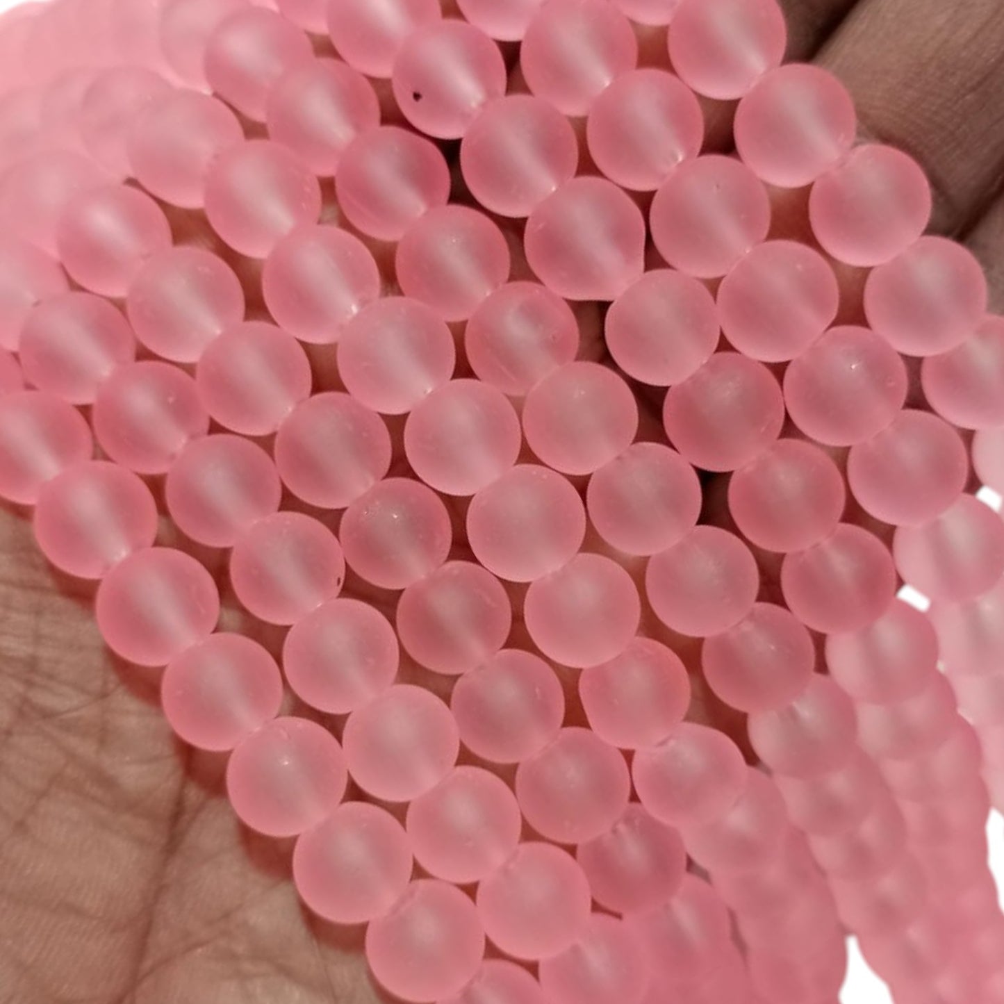 Pink Ice Matt Beads