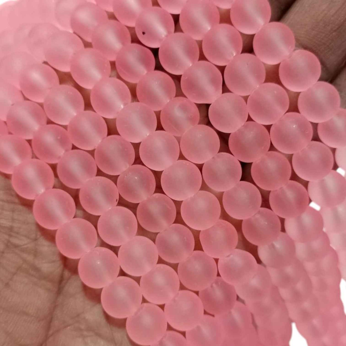 Pink Ice Matt Beads