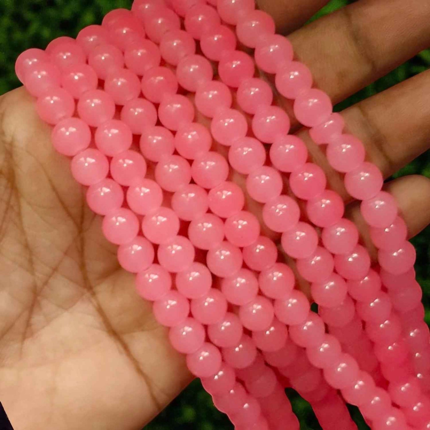 Pink Peach Jelly Beads - 8 mm
