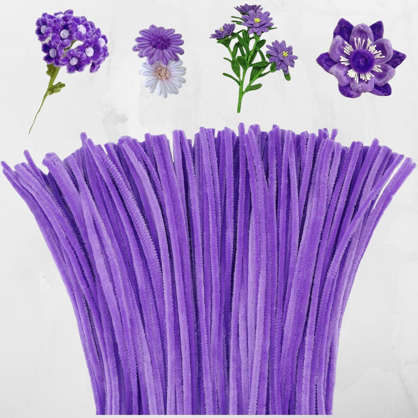 Dark purple pipe cleaner for DIY crafts, soft chenille stem for elegant decorations, handmade projects and jewelry making