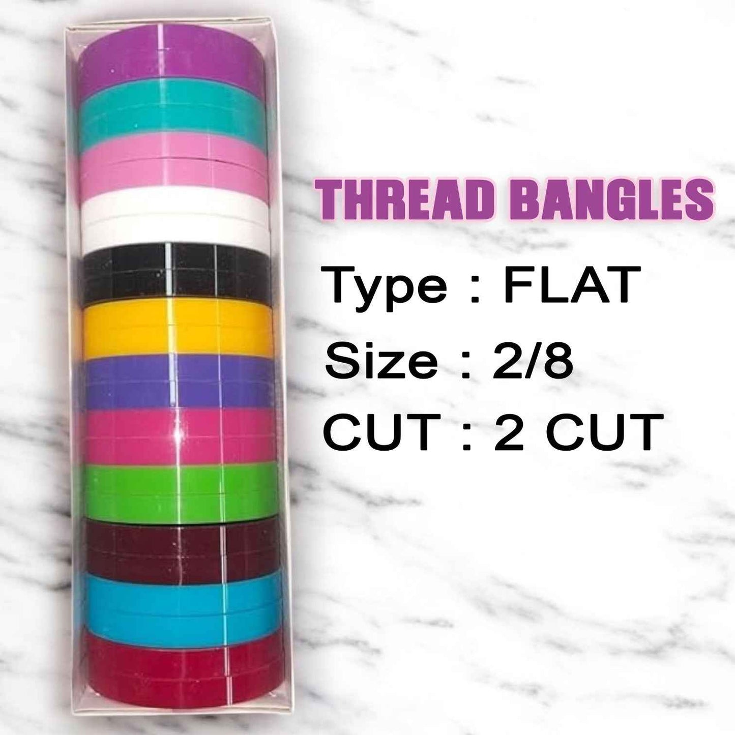 Multi Color Plastic Bangles For Silk Thread Jewellery Making Two Cut - Size - 2/8- 2 Cut