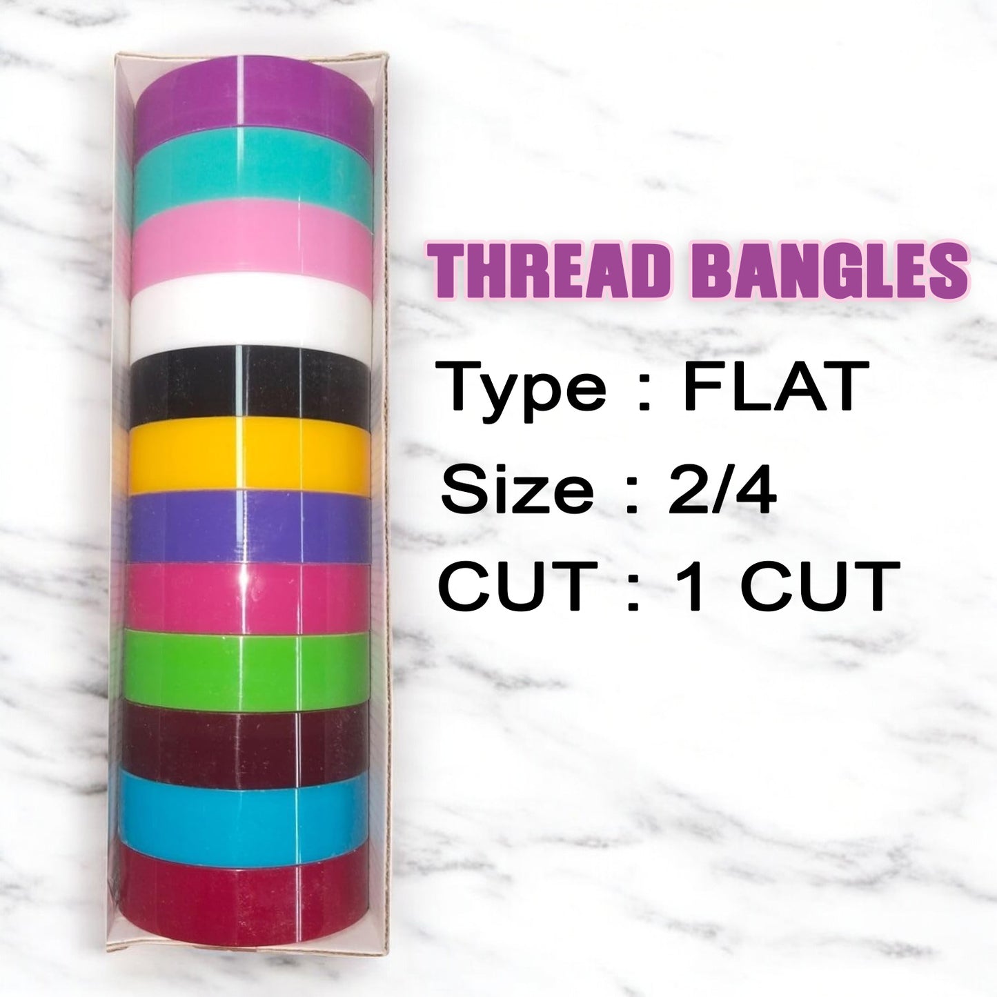 Multi Color Plastic Bangles For Silk Thread Jewellery Making Two Cut - Size - 2/4- 1 Cut Bangles