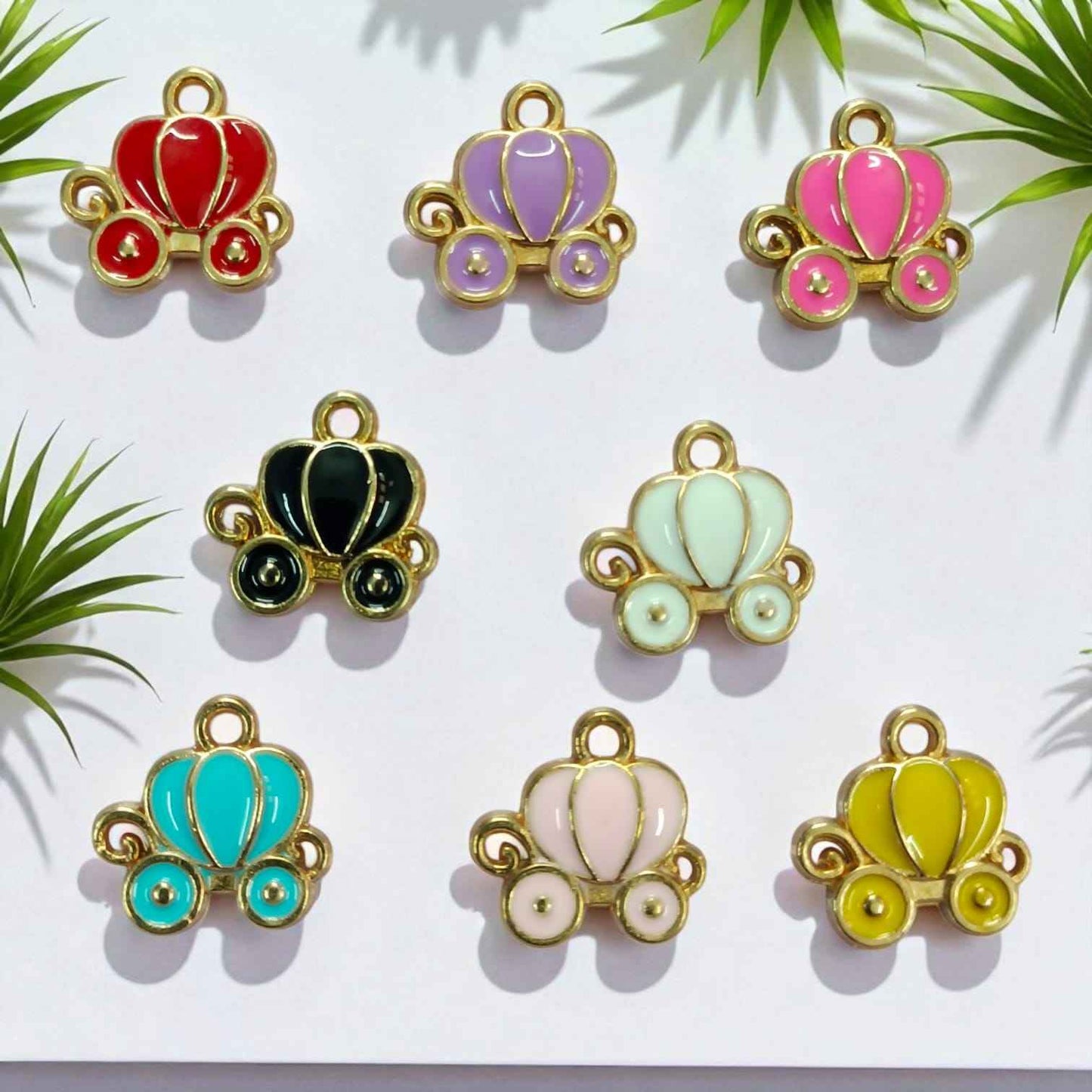 Multicolor Pumpkin Carriage Charm - 1 Pc