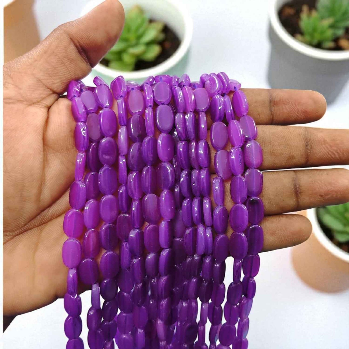 Tablet Beads for Aari, Embroidery and Jewellery Making – Purple
