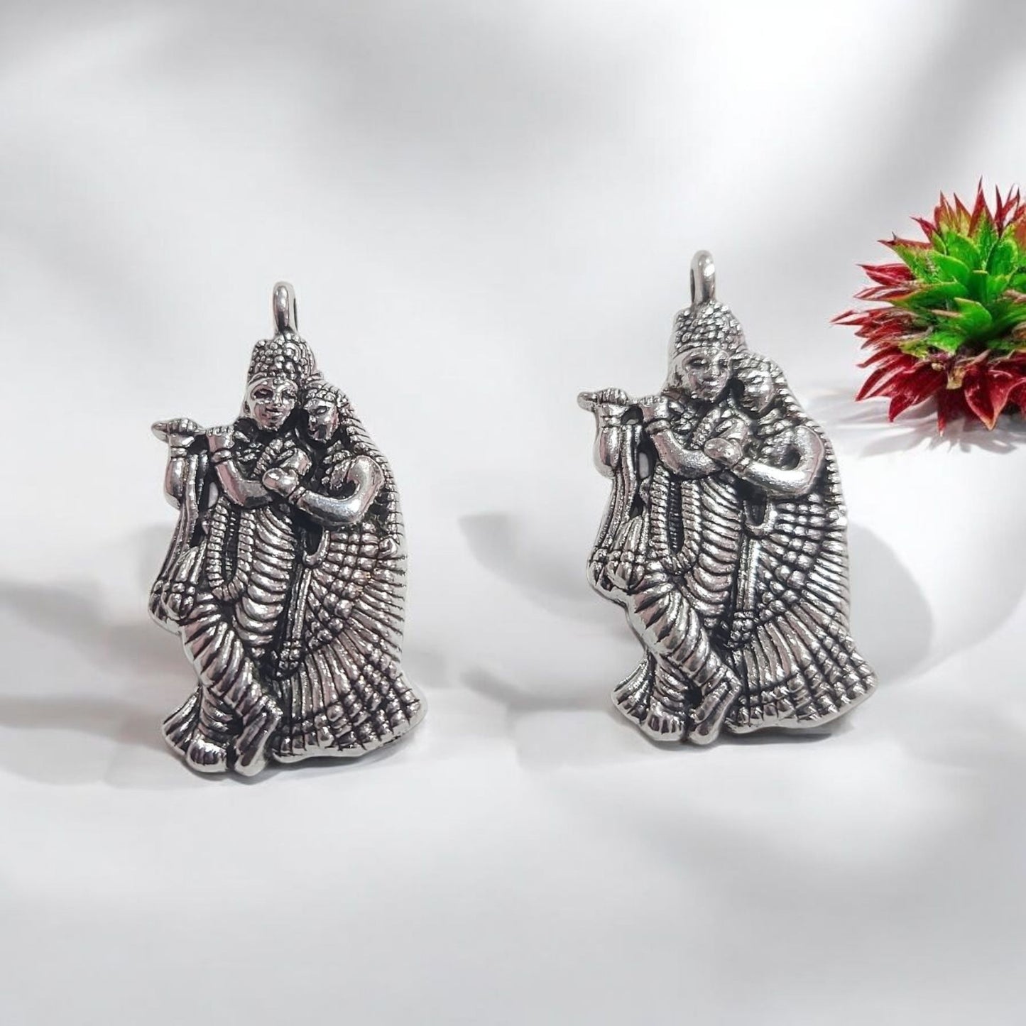 Krishna Radha Metal Charm