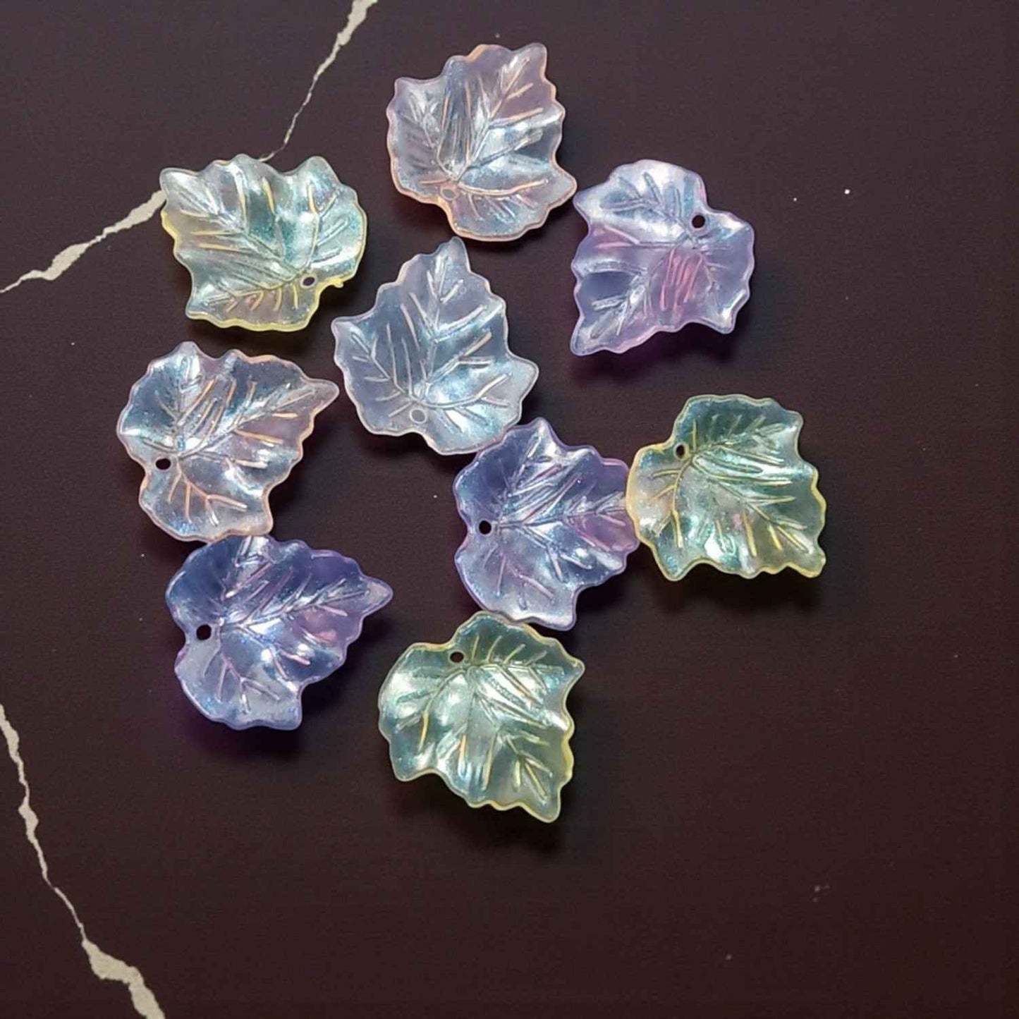 Rainbow Shade Acrylic Maple Leaf Petal - 10 Gms