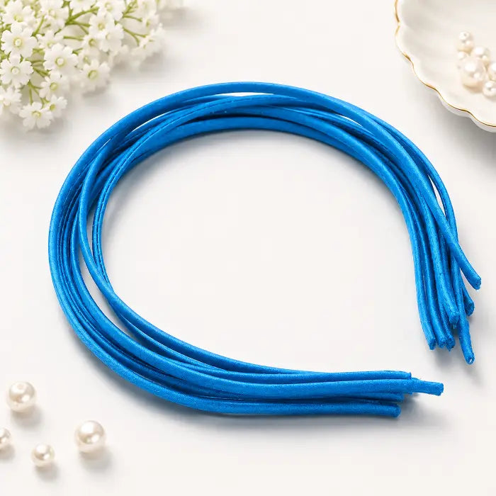 Satin-Wrapped Headband – Blue
