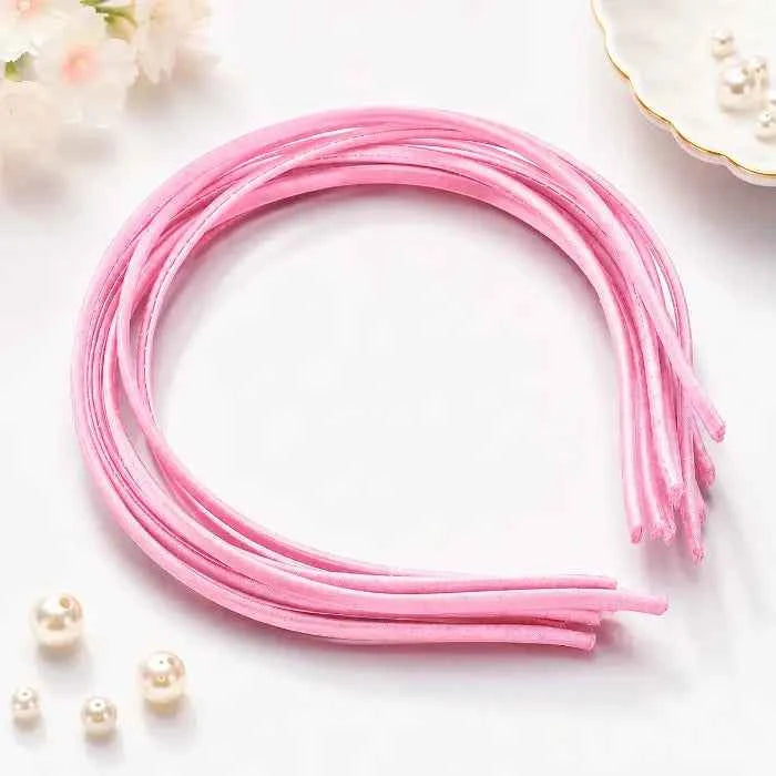 Satin-Wrapped Headband – Light Pink
