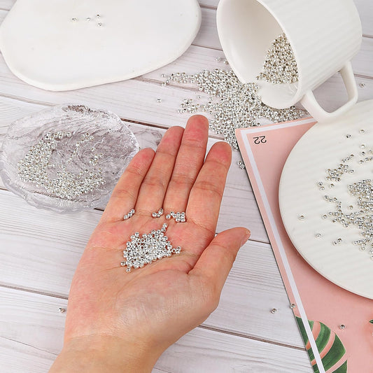 3mm Metal Spacer Ball - Silver - 10gms