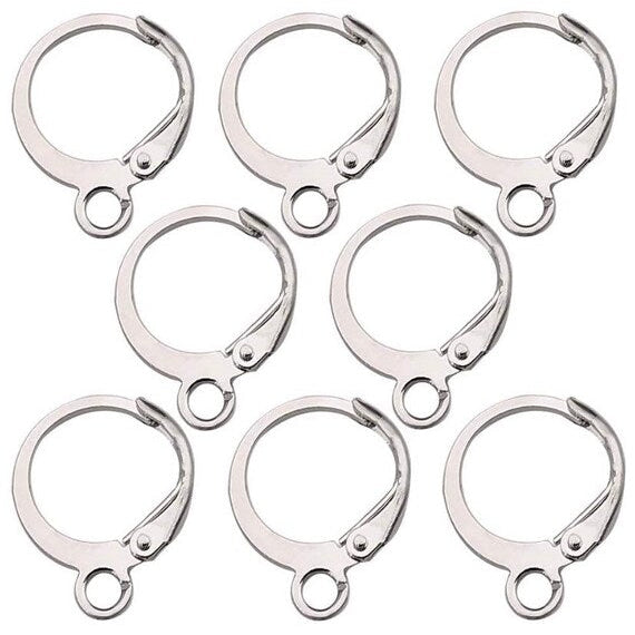 Silver Earring Hook Round - Pair (2 Pc)