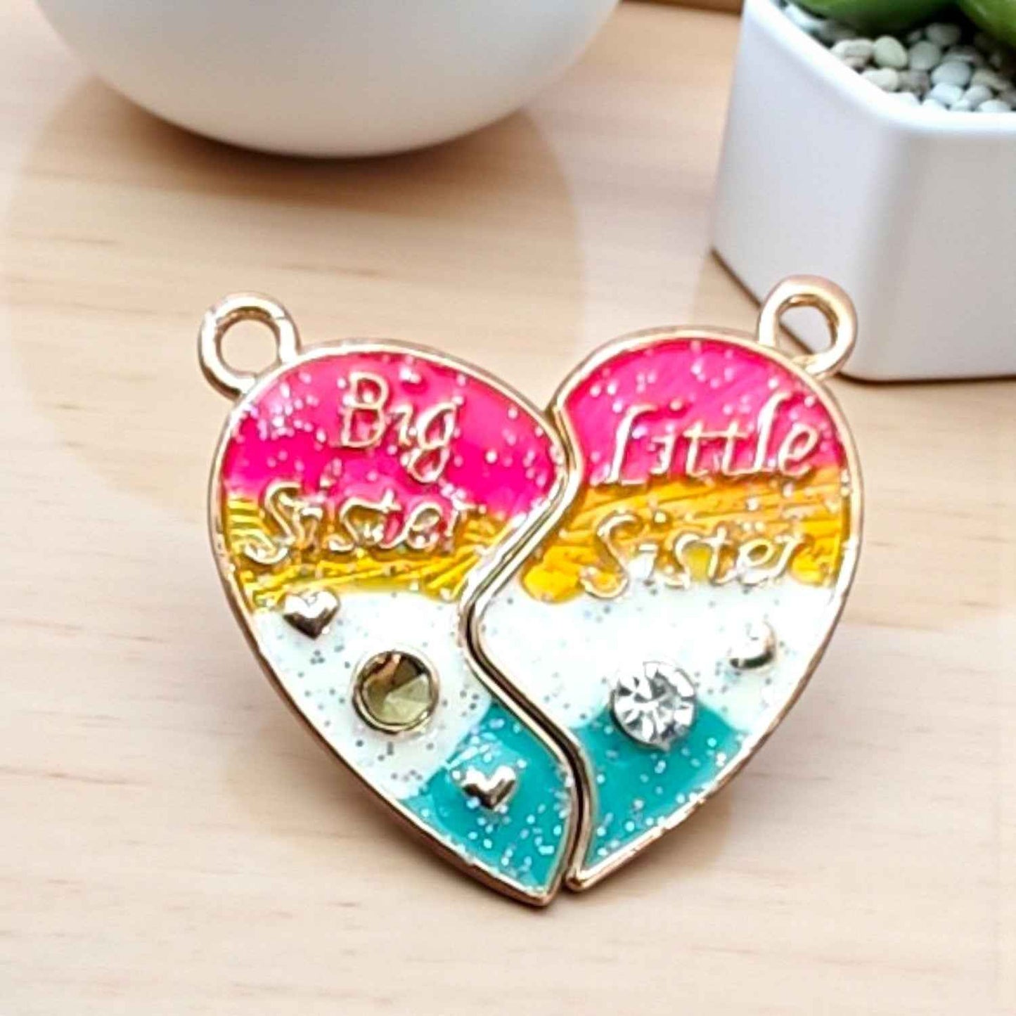 Sister Love Heart Magnetic Charm - 1 Pc